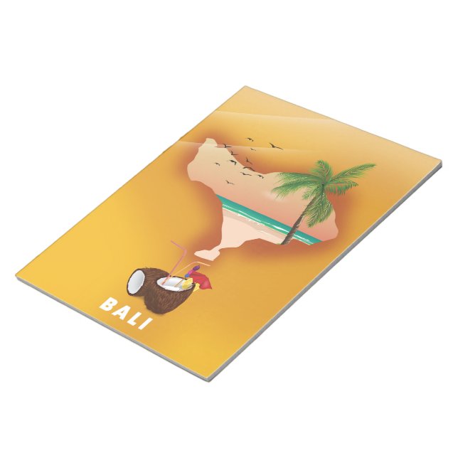 Bloco De Notas Mapa ilustrado de Bali (Inclinado)