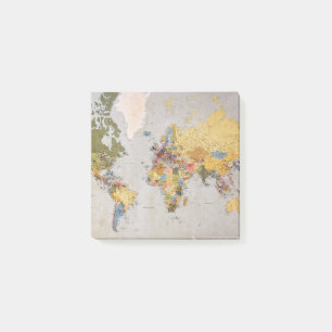 Bloco De Notas mapa mundial