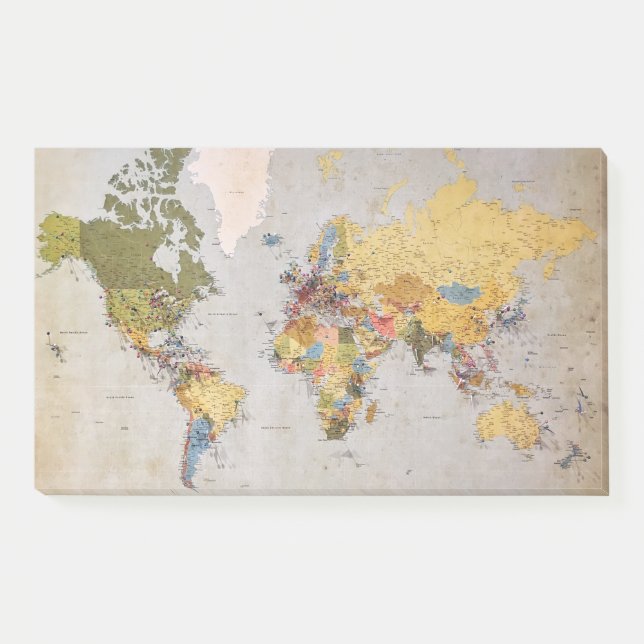Bloco De Notas mapa mundial (Frente)