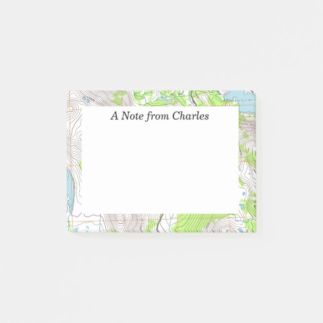 Bloco De Notas Mapa Topográfico Personalizado (Frente)