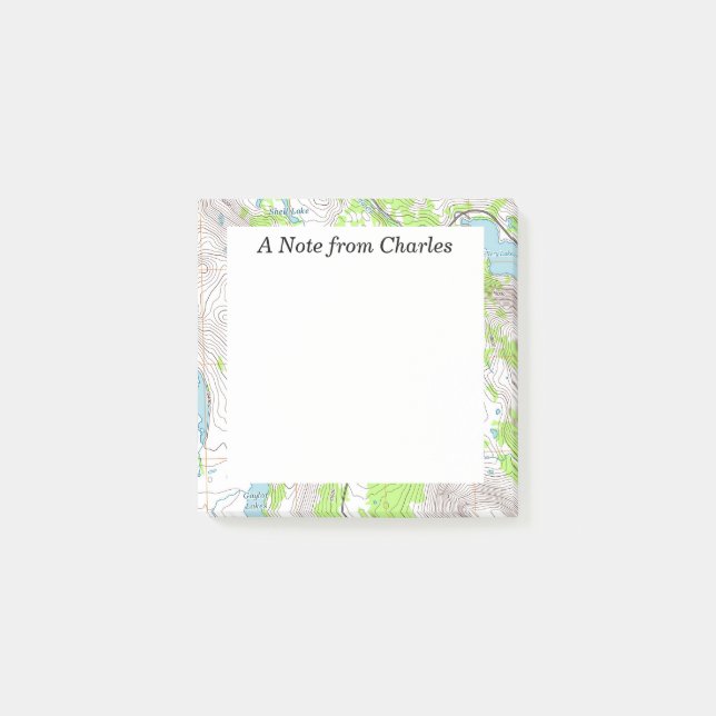 Bloco De Notas Mapa Topográfico Personalizado (Frente)