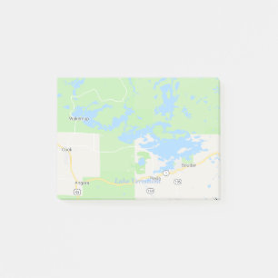 Bloco De Notas Mapa Vermilion da área do lago