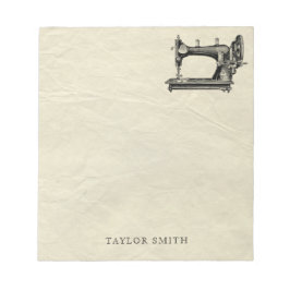 Bloco De Notas Máquina de costura antiga com nome