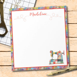 Bloco De Notas Máquina de Costura Colorida de Patchwork