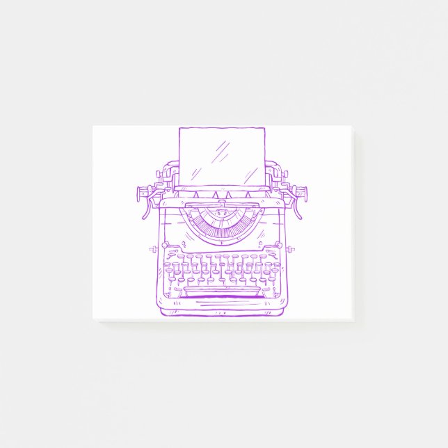 Bloco De Notas máquina de escrever: púrpura vintage (Frente)