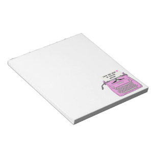 Bloco De Notas Máquina de Escrever Vintage Rosa Retro Da Mesa de