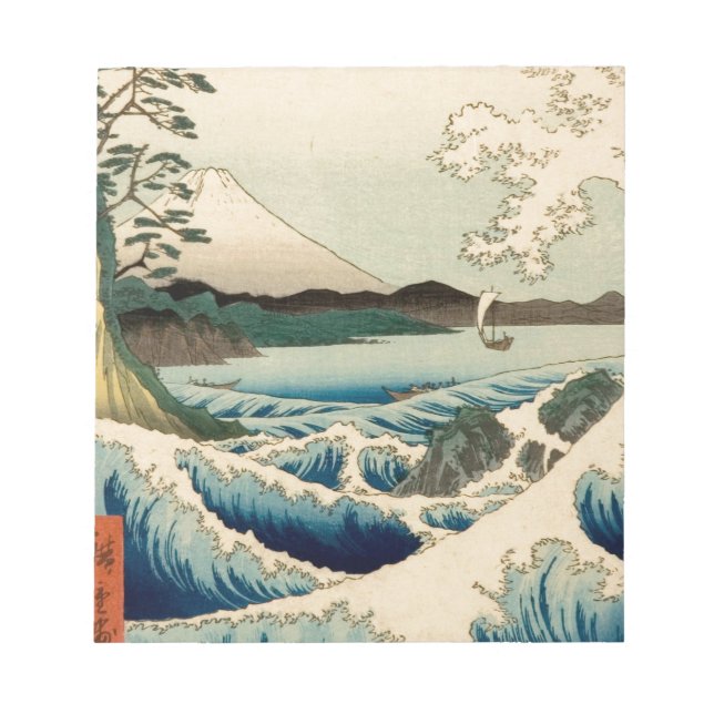 Bloco De Notas Mar Japonês de Satta Hiroshige Art (Frente)