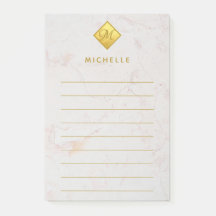 Marble Dourado Monograma Nome Branco