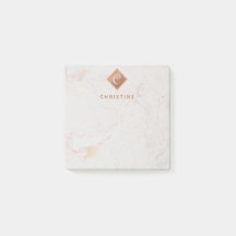 Marble Monograma de Cobre Elegante Nome castanho B