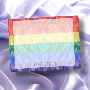 Bloco De Notas Marca arco-íris stripes arco-íris LGBTQ nome perso