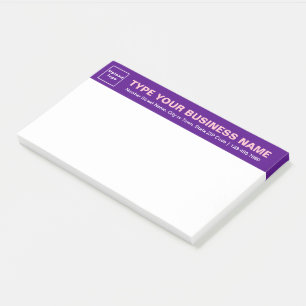 Bloco De Notas Marca comercial no cabeçalho roxo de grande porte