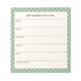 Bloco De Notas Marca Retroativa do Planejador Semanal Personaliza