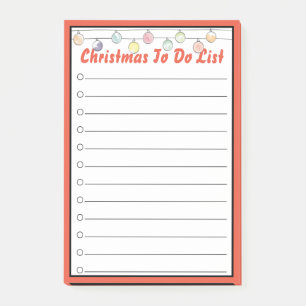 Bloco De Notas Marcas de Natal a Fazer Lista de Ornamentos de Fér