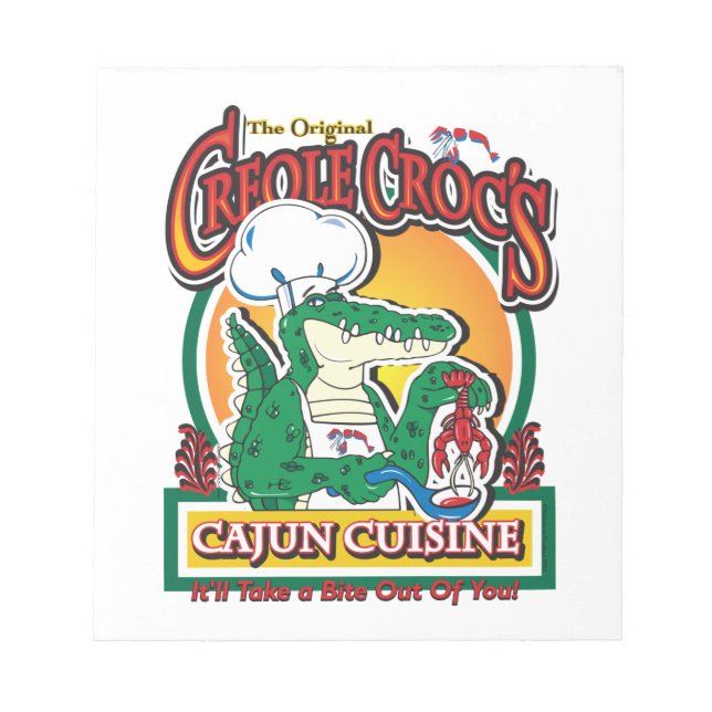 Bloco De Notas Mardi Gras Cajun Crocodilo (Frente)