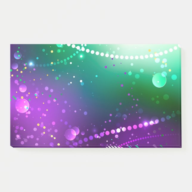 Bloco De Notas Mardi Gras Festivo Purple Background (Frente)