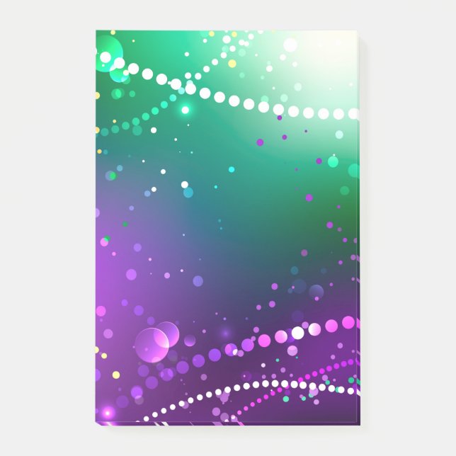 Bloco De Notas Mardi Gras Festivo Purple Background (Frente)