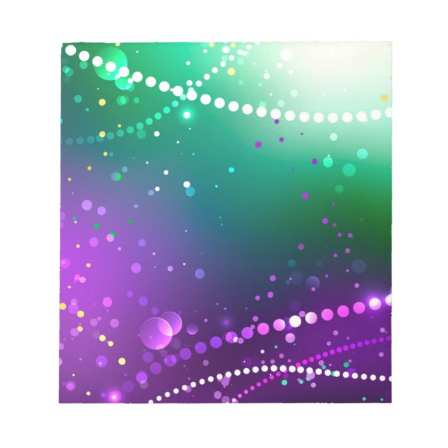 Bloco De Notas Mardi Gras Festivo Purple Background (Frente)