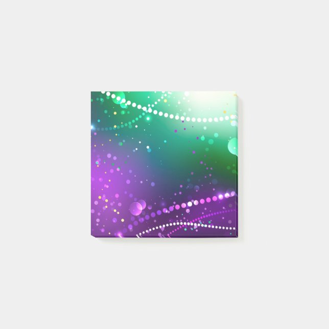 Bloco De Notas Mardi Gras Festivo Purple Background (Frente)