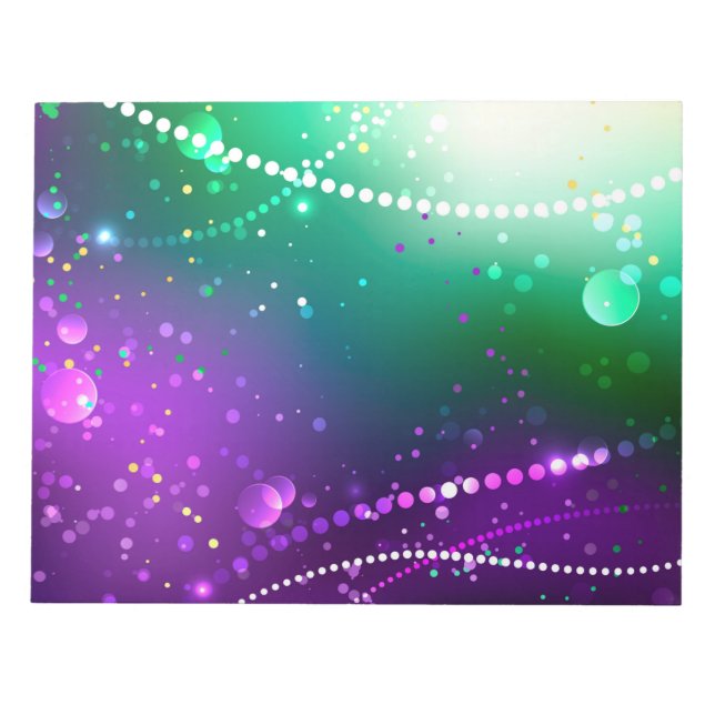 Bloco De Notas Mardi Gras Festivo Purple Background (Frente)