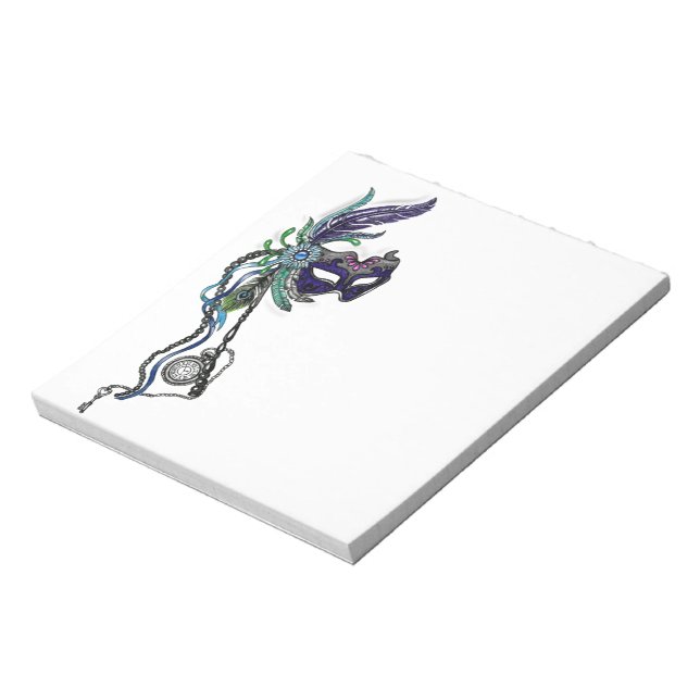 Bloco De Notas Mardi Gras Mask com relógio de bolso (Invertido)