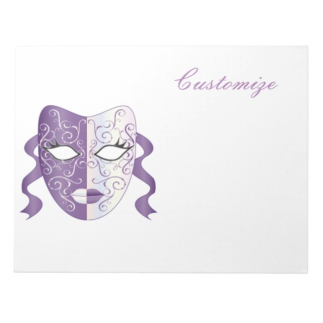 Bloco De Notas Mardi Gras Mask Thunder_Cove (Frente)