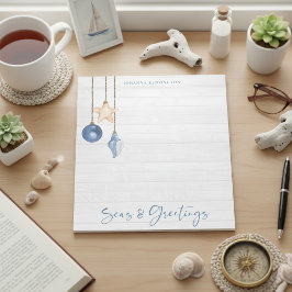 Bloco De Notas Mares e Saudações Madeira de Ornamento de Seashell