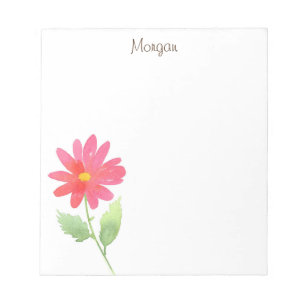 Bloco De Notas Margarida Cor de Água Rosa Coral
