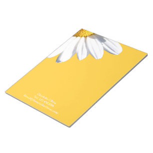 Bloco De Notas Margarida grande no fundo amarelo personalizado
