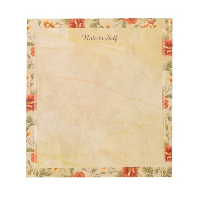 Bloco De Notas Marigold Memoirs Vintage Floral (Frente)