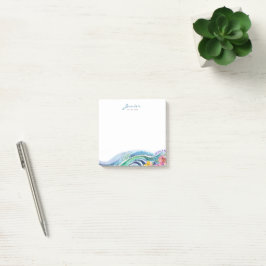 Bloco De Notas Marinha Bohemiana Blue & Turquoise Waves