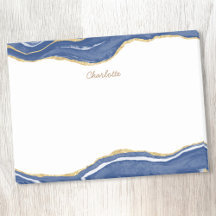 Marinho Azul Marble Agate Dourado Glitter Personal