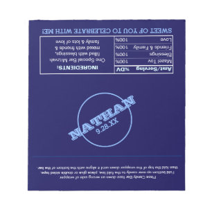 Bloco De Notas Marinho Azul Nome moderno Logotipo Favor Molas Doc