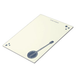 Bloco De Notas Marinho Blue Banjo Personalizado Papel de carta