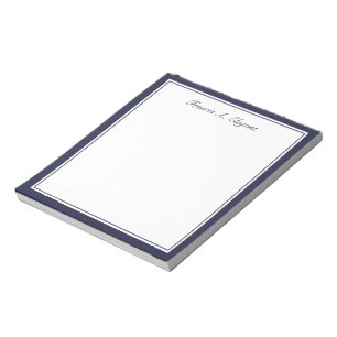 Bloco De Notas Marinho Blue Border Personalizado Note Pad