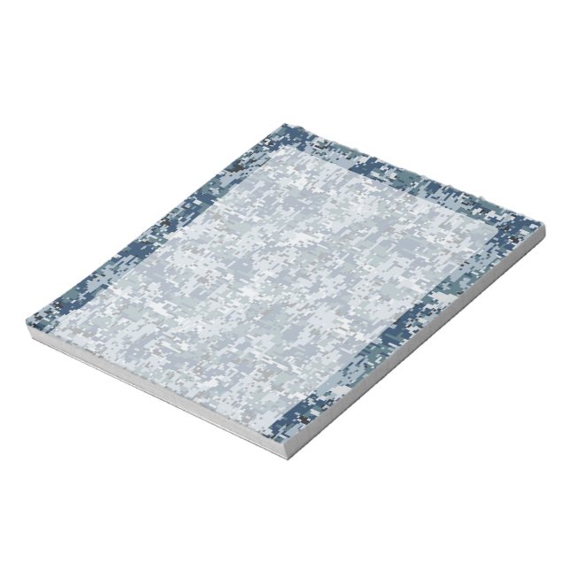 Bloco De Notas Marinho Blue Digital Camouflage Decor (Invertido)