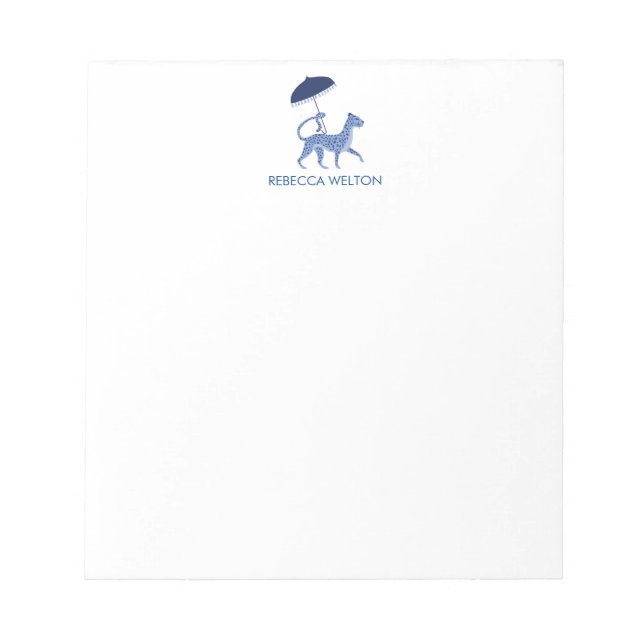 Bloco De Notas Marinho Chinoiserie Cheetah Note Pad (Frente)