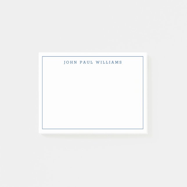 Bloco De Notas Marinho Clássico Moderno - Linha de Borda Fina For (Frente)