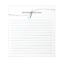 Marinho de Script Elegante Azul Moderno Monograma 