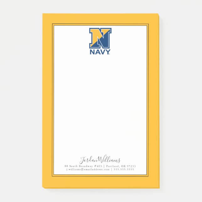 Bloco De Notas Marinho dos EUA | Marinho inicial N (Frente)