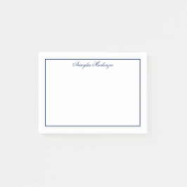 Bloco De Notas Marinho Elegante Chic, Azul e Branco Personalizado