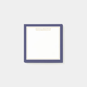 Bloco De Notas Marinho Elegante e moderno/Branco/Personalizado Do