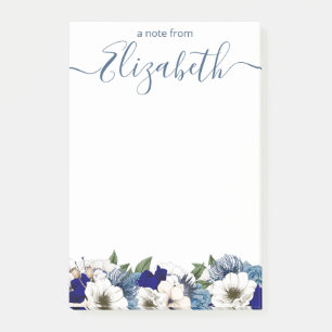 Bloco De Notas Marinho flexível sofisticado, com pasta azul