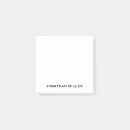 Bloco De Notas Marinho mínimo e monograma branco 3x3