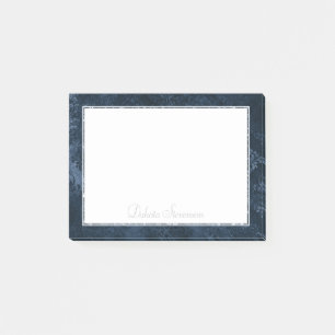 Bloco De Notas Marinho Velvity Damask Azul Escuro Barroco