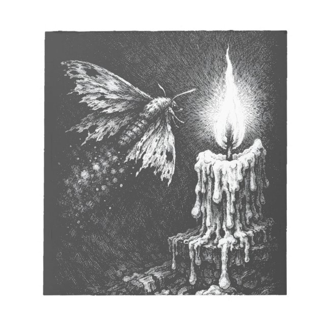 Bloco De Notas Mariposa para a Chama — por BurnsInHell (Frente)
