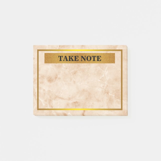 Bloco De Notas Mármaco Personalizado Nota com borda dourada (Frente)