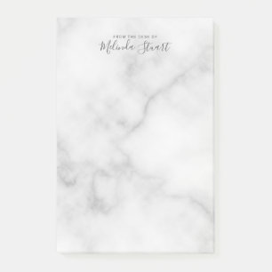 Bloco De Notas Mármore Branco de Script Moderno Profissional