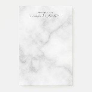 Bloco De Notas Mármore Branco de Script Moderno Profissional