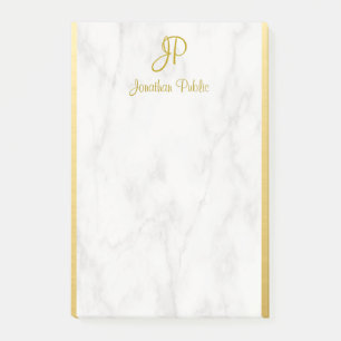 Bloco De Notas Mármore Dourado Elegante Personalizado, Modelo, M