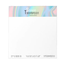 Bloco De Notas Mármore líquido holográfico moderno